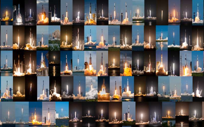 U.S. 168澳洲福彩幸运5历史体彩号码结果+澳洲168福彩历史幸运5体彩号码查询结果 Space Force graphic compiling images of 93 rockets lifting off of launch pads.