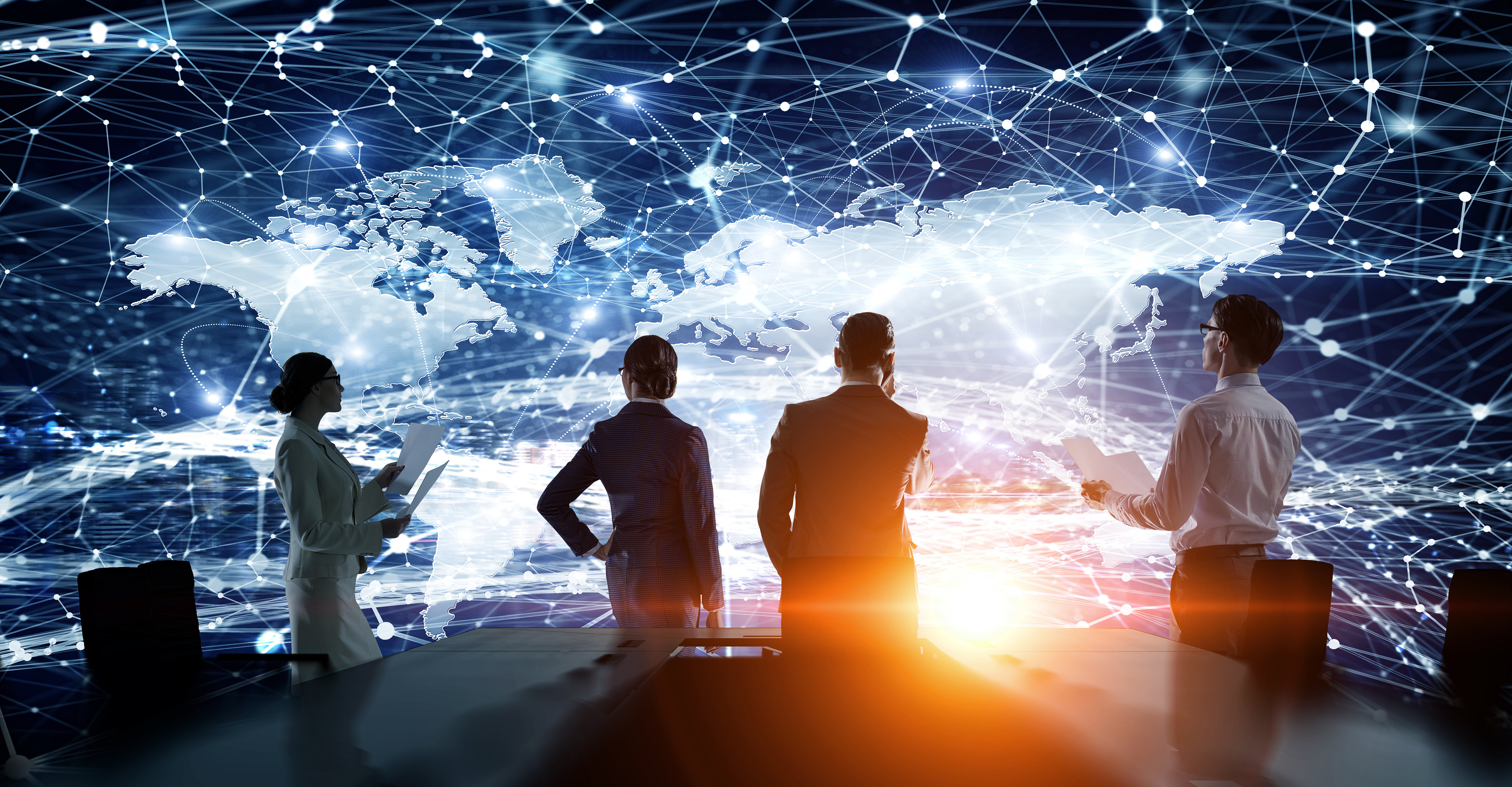 Intl partnership members discussing policy