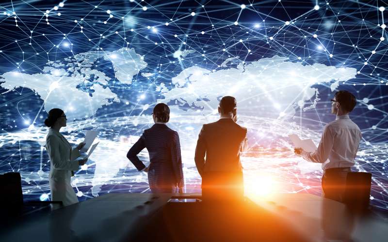 Intl partnership members discussing policy