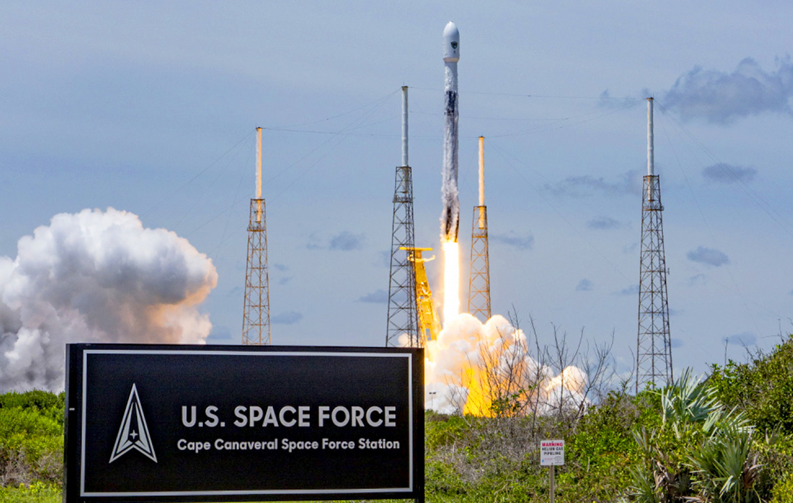 Image of rocket launching from launch pad