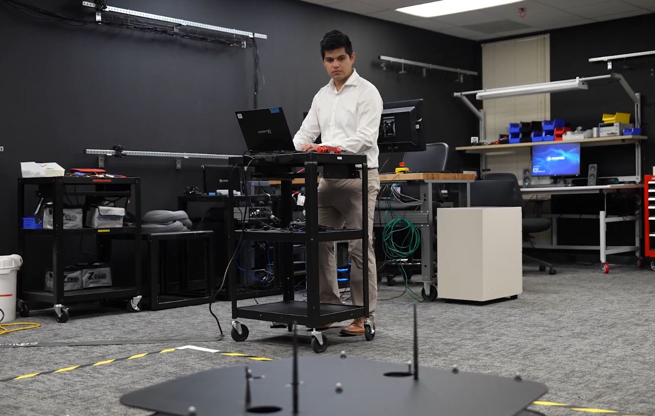 Juan Rodriguez in the CAVE lab.