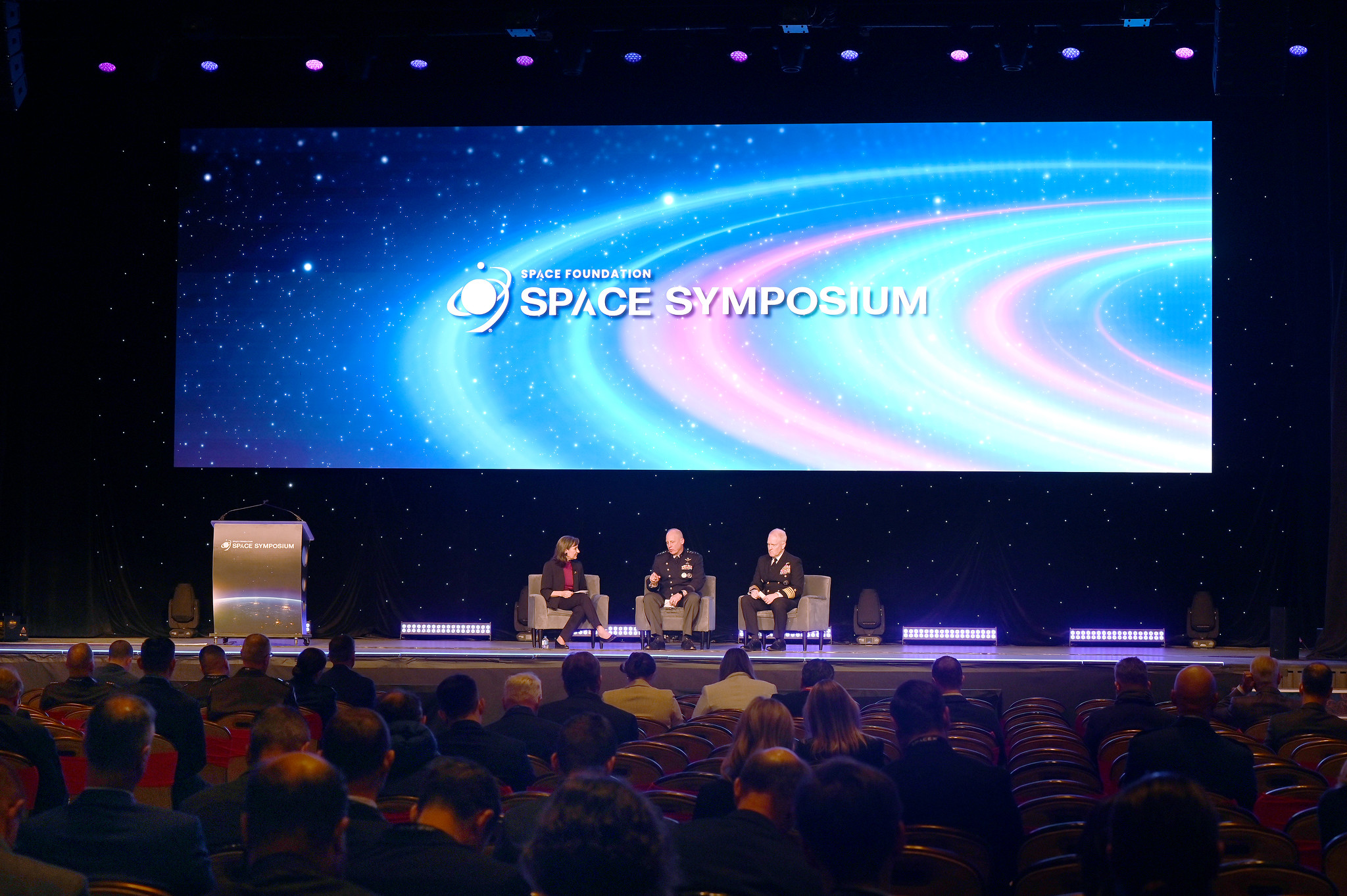 Tanya Pemberton, Gen Gutlein, and VADM Whitworth at Space Symposium.