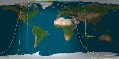 Iridium 43 (ID#25039) Prediction Ground Track Image