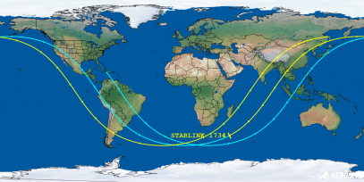 STARLINK-1734 (ID 46325) Reentry Prediction Image