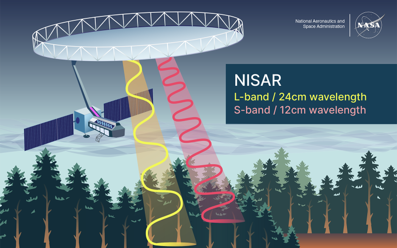 NISAR band wavelengths graphic